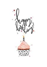 cupcake candle Birthday Card 14614 created by Letter V Prints