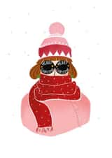 glasses cosy Christmas Card 14616 created by Letter V Prints