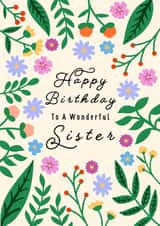 Floral wonderful sister birthday card created by Kamiya Chirodian