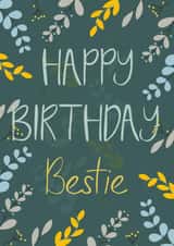 floral leaves Birthday Card 16777 created by Sara Tyson