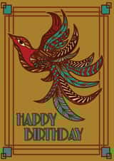 bird feather Birthday Card 46711 created by Kerrie Hitchen
