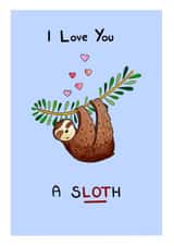 heart sloth Valentines Day Card 21122 created by Meg Lillicrap Studio