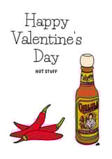 hot sauce chilli Valentines Day Card 45976 created by Alex Norman Art 