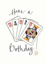 Magic / playing card / bridge birthday card created by doodleshoe paper goods