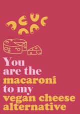 mac and cheese vegan Valentines Day Card 46748 created by Sleek and Chic Illustrations