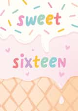 Cute 16th Birthday Card - Sweet Sixteen created by Macie Dot Doodles