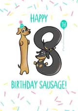 Dachshund Sausage dog Birthday Card 19435 created by Laura Deakin