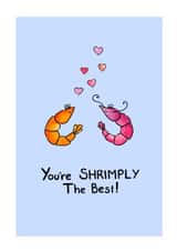 shrimp prawns Valentines Day Card 21123 created by Meg Lillicrap Studio
