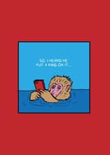 heard monkey Engagement & Marriage Card 44378 created by TSR Designs