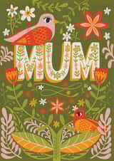 bird flower Mothers Day Card 21141 created by Hollie McManus Illustration