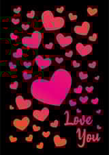 hearts love you Valentines Day Card 32029 created by Fantastical Cards