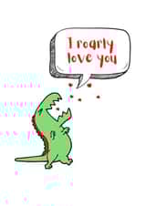 dinosaur roarly Valentines Day Card 19556 created by KokoandDoo