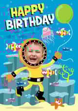Personalised Birthday Photo Card created by Ryk60 - sea illustration Birthday Personalised Photo Card 20845