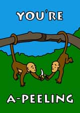 monkey monkeys Valentines Day Card 40274 created by Hipsteroo
