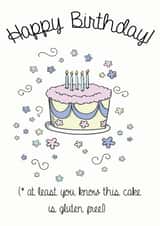 Gluten free birthday card created by Little Blue Door Studio