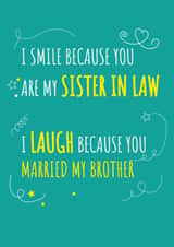 Cheeky Birthday Card for your Sister in Law created by Yeti Design