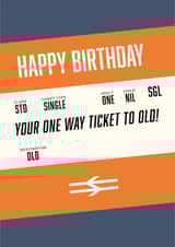 ticket one way Birthday Card 12930 created by madebyadam