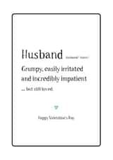 Husband Grumpy Valentines Day Card 31198 created by Spotty N Stripy