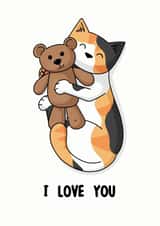 love you Valentines Day Card 30022 created by Doodlecats