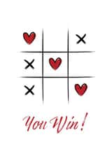 noughts and crosses heart Valentines Day Card 14626 created by Victoria Thomas