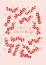 hearts worms Valentines Day Card 17576 created by hnaillustration
