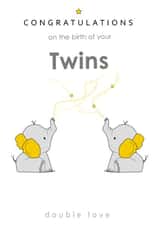 twins birth New Baby Card 21166 created by Twinny Things