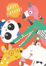 animals party Birthday Card 21191 created by Stripey Paper