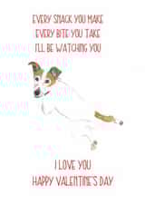 Jack Russell Terrier snack Valentines Day Card 14229 created by Sarah Maddox