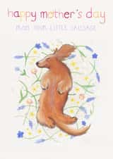dachshund sausage dog Mothers Day Card 23795 created by Carina Roberts