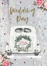 Wedding Day Just Married Greetings Card created by Natalie Ryan