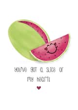 watermelon slice Valentines Day Card 14758 created by Messy Bun Creative