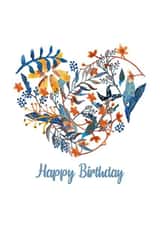 heart floral Birthday Card 44688 created by Little Cham Cham