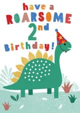 Children's Dinosaur 2nd Birthday card created by Sarah Corcoran