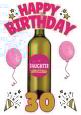 Happy 30th Birthday Daughter - Personalised Wine Bottle Card - 90s kid created by ShortRound888
