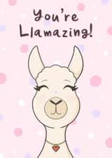 Cute Valentines Day Card - Llama - Pun - You're Llamazing created by The Laughing Sloth