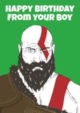 God God of war Birthday Card 21212 created by Perfectly Okay