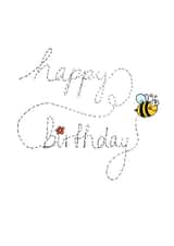 bee flower Birthday Card 18167 created by Wild Housecat Designs