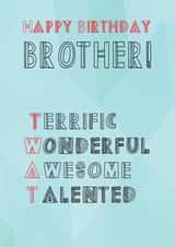 brother funny Birthday Card 20772 created by Art Thunderclap