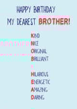 Rude Birthday Card - Brother - My Dearest Brother! Knob Head created by Art Thunderclap