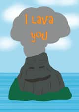 volcano sea Valentines Day Card 21216 created by @lbandlissy