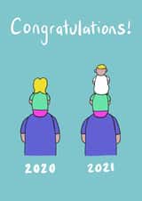 pregnant 2 children New Baby Card 46732 created by Dexterous Laboratory