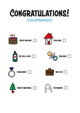 Tick Appropriate Card For Every Occasion created by Sassy Sarah