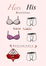 his hers Anniversary Card 21220 created by Lipstick & Moustaches