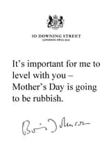 Boris Johnson Downing Street Mothers Day Card 29097 created by The Happy Bee