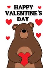 bear animal Valentines Day Card 13161 created by CARDTOON