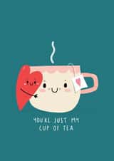 CUP OF TEA TEA Valentines Day Card 20525 created by NICHOLA COWDERY ILLUSTRATIONS 