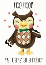 hoo heart Valentines Day Card 19099 created by Peach and Mimi