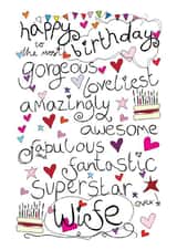 Happy Birthday Gorgeous Wife - With Love - Birthday Card created by Love and Happy Stuff