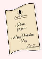 lady whistledown bridgerton Valentines Day Card 14910 created by Here's a card