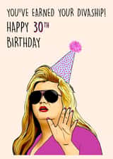Gemma Collins diva party hat Brithday card created by Poppy & Mabel 